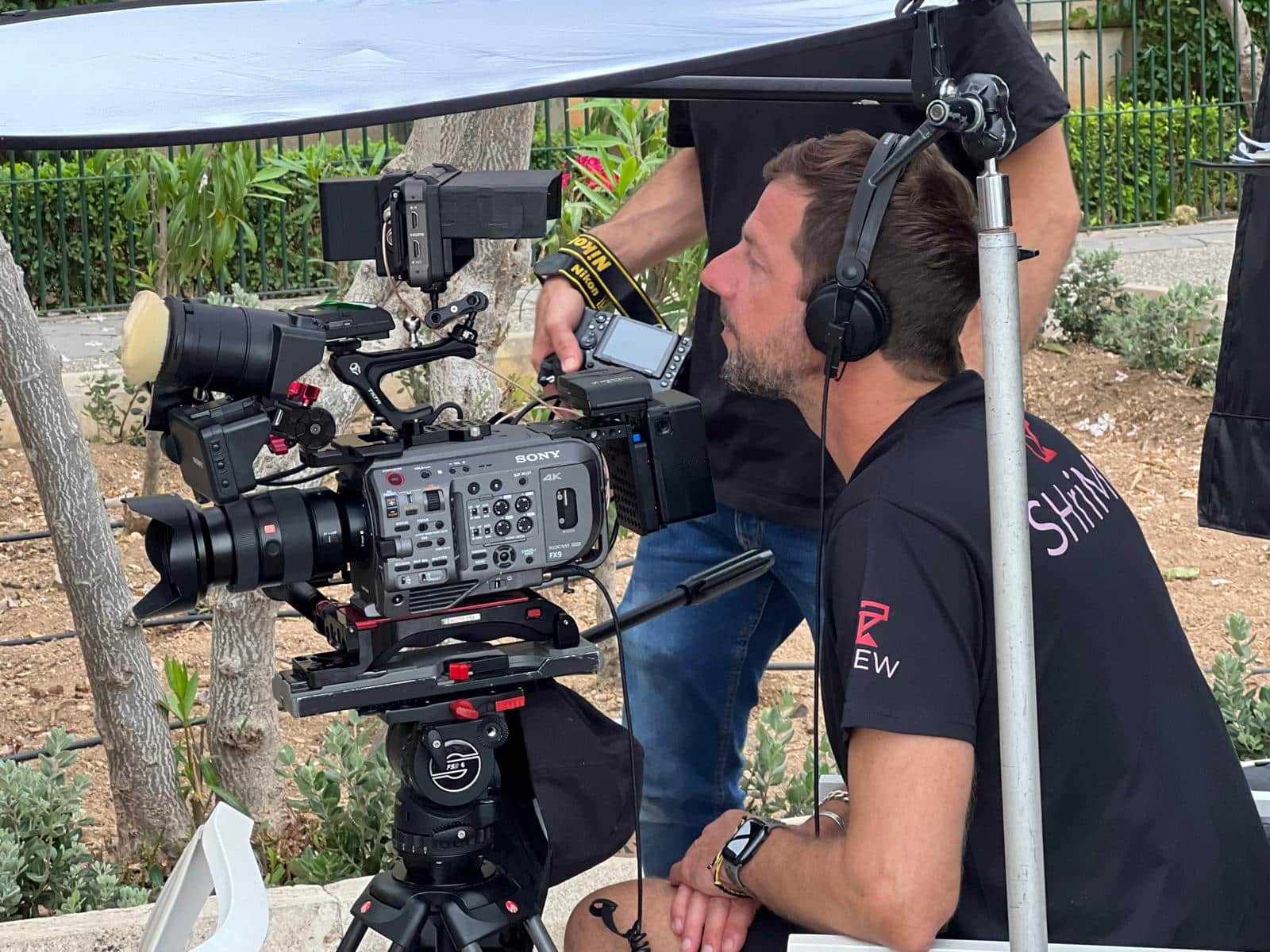 Stream House crew on location in Malta with a Sony FX9 cinema camera