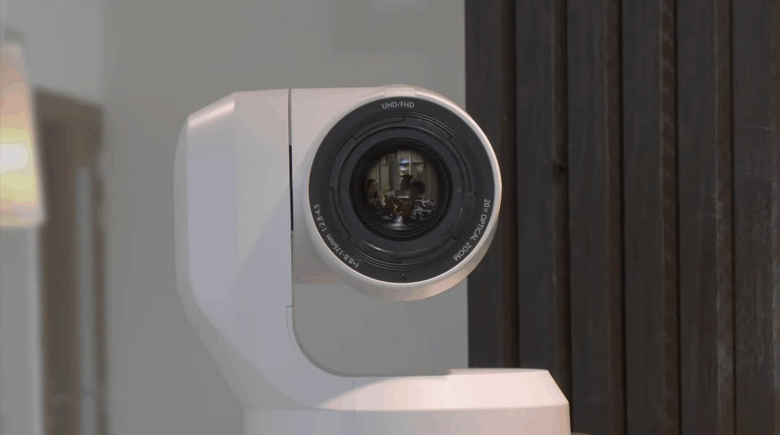 One of the studio's PTZ cameras, 20x optical zoom